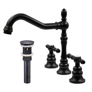 NOVATTO MILLER Widespread 2-Handle Lavatory Faucet in Oil Rubbed Bronze with Drain NBF-101ORB-PUD